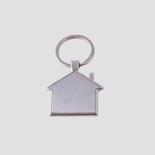 Brushed Silver House Keychain – Personalized Engraved Metal Key Ring | Ideal Gift for Realtors, Homeowners & Housewarming