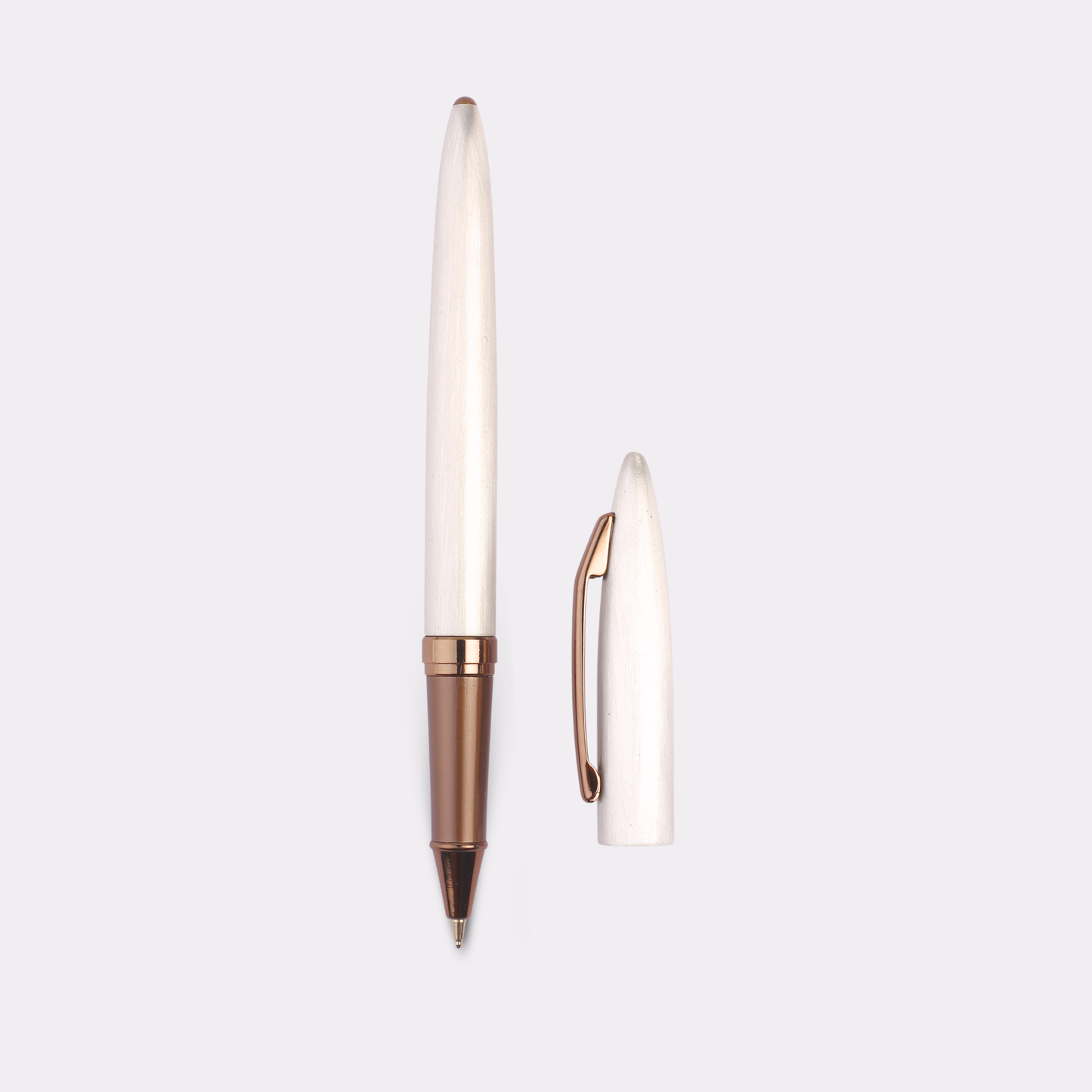 Engraved White & Bronze Pen – Personalized Gift for Women, Office & Journals
