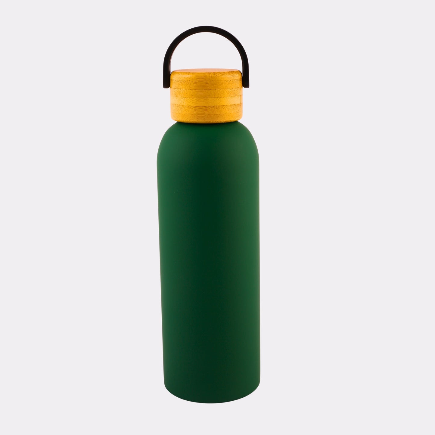 Custom Engraved Green Stainless Steel Water Bottle – 500ml Matte Finish with Bamboo Lid & Handle | Eco-Friendly Gift Canada