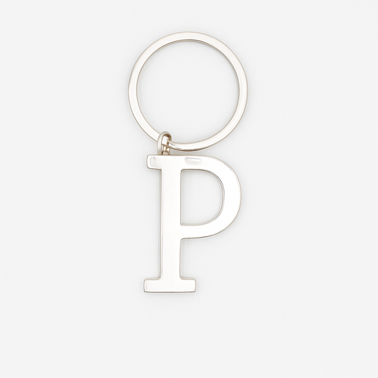 Initial “P” Metal Keychain