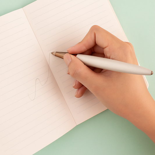 Engraved White & Bronze Pen – Personalized Gift for Women, Office & Journals