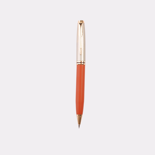Engraved Orange & Gold Classic Pen – Personalized Gift for Professionals & Students