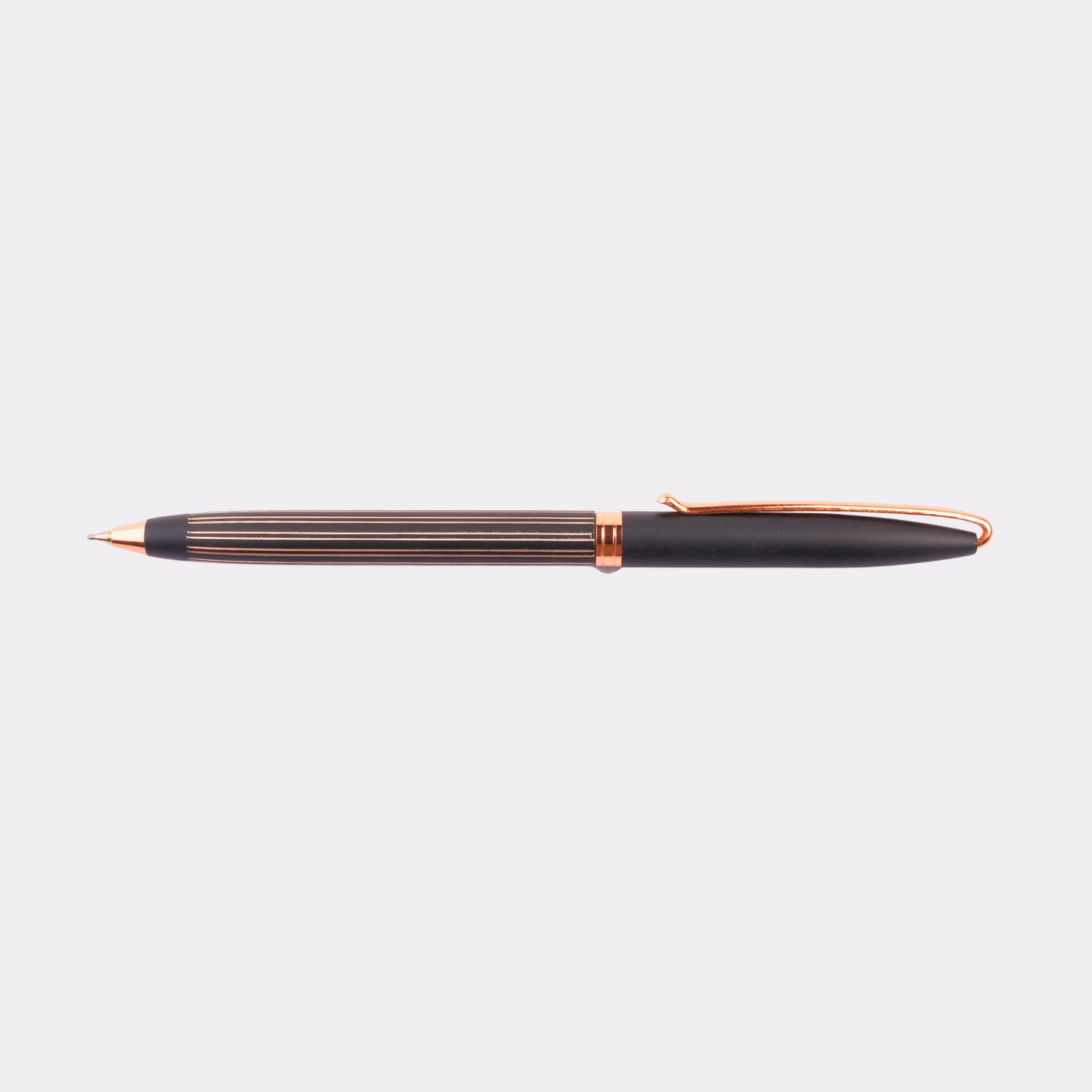 Engraved Black Stripe Pen with Rose Gold – Personalized Gift for Executives & Events