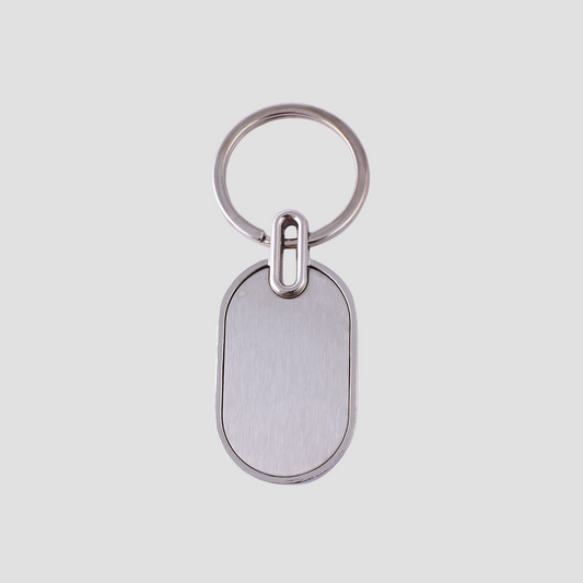 Engraved Oval Metal Keychain – Custom Personalized Key Ring | Elegant Gift for Him, Her, or Corporate Use