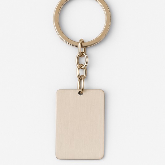 Custom Engravable Rectangle Metal Keychain – Premium Brushed Finish