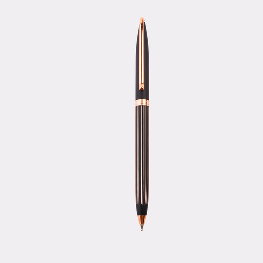 Engraved Black Stripe Pen with Rose Gold – Personalized Gift for Executives & Events