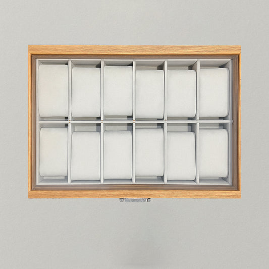 Personalized Watch Box Wooden 12-Slot Glass-Top