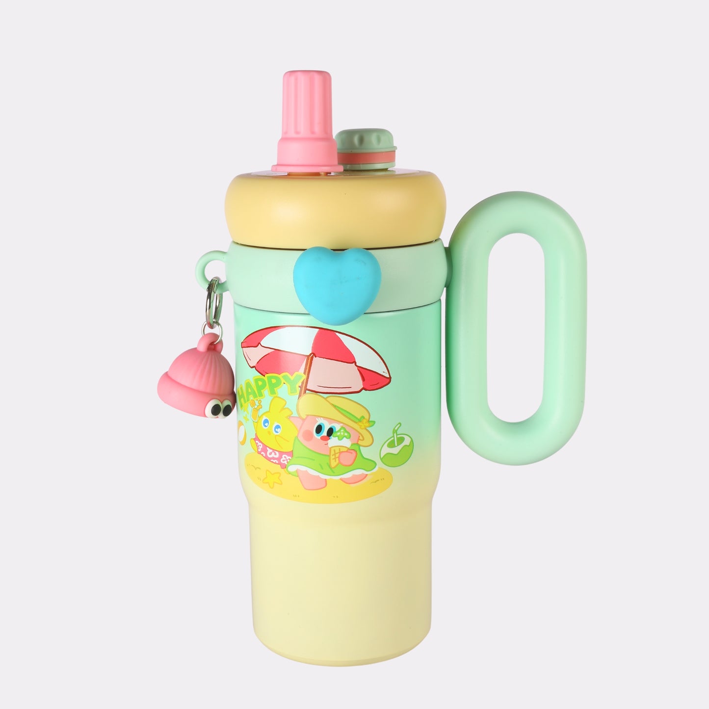 Personalized Kids Water Bottle with Straw – Custom Name Engraved BPA-Free Travel Cup with Handle