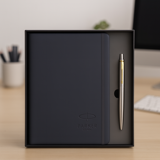Parker Black Diary & Pen Gift Set – Premium Personalized Gift for Professionals