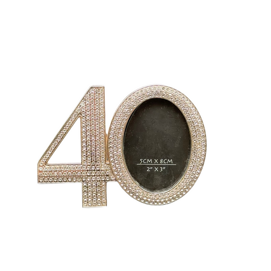 40th Birthday or Anniversary Photo Frame – Crystal Rhinestone Number 40 Picture Frame | Personalized Gifts Canada