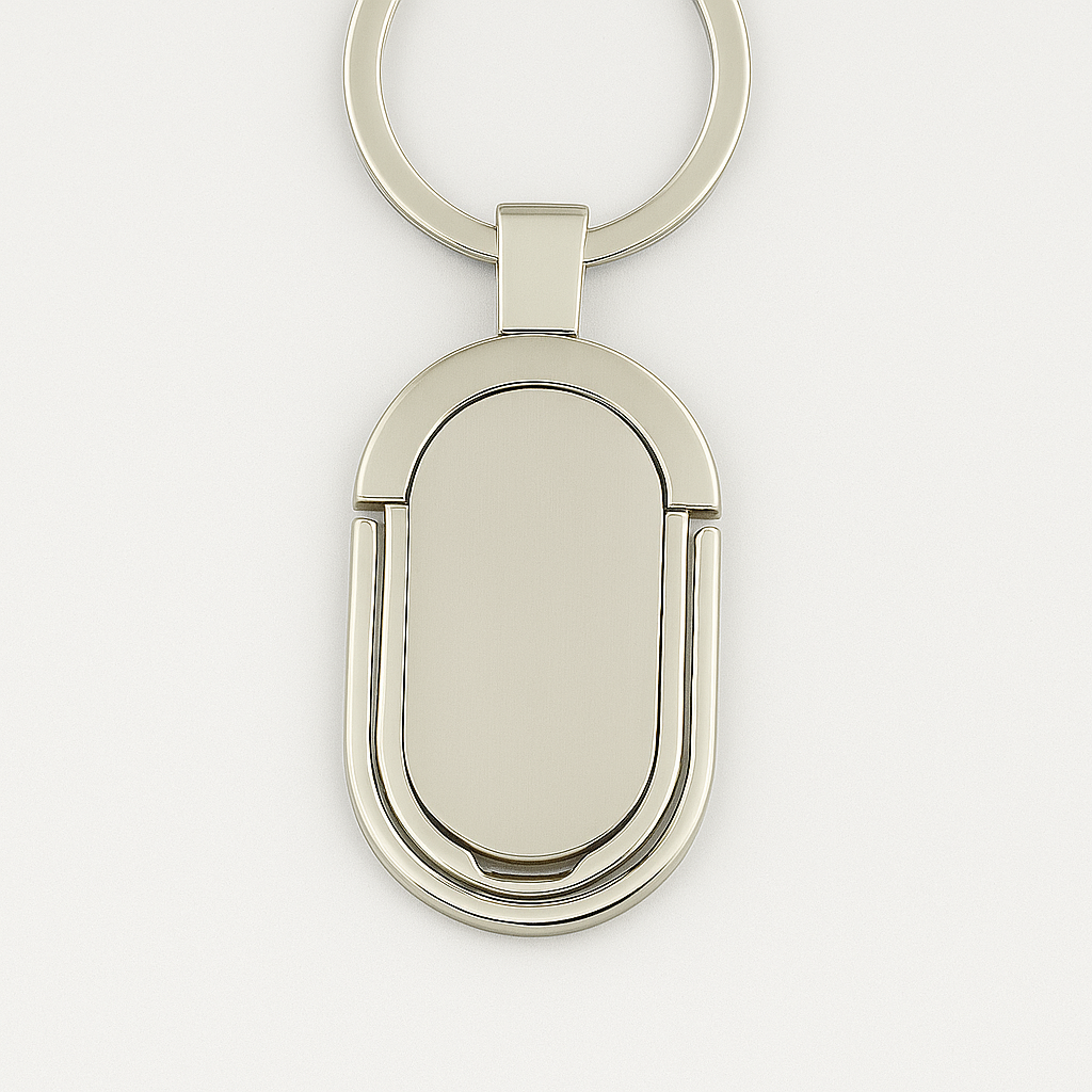 Custom Oval Engravable Metal Keychain – Elegant Mirror Finish