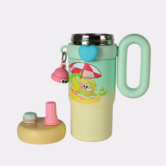 Personalized Kids Water Bottle with Straw – Custom Name Engraved BPA-Free Travel Cup with Handle