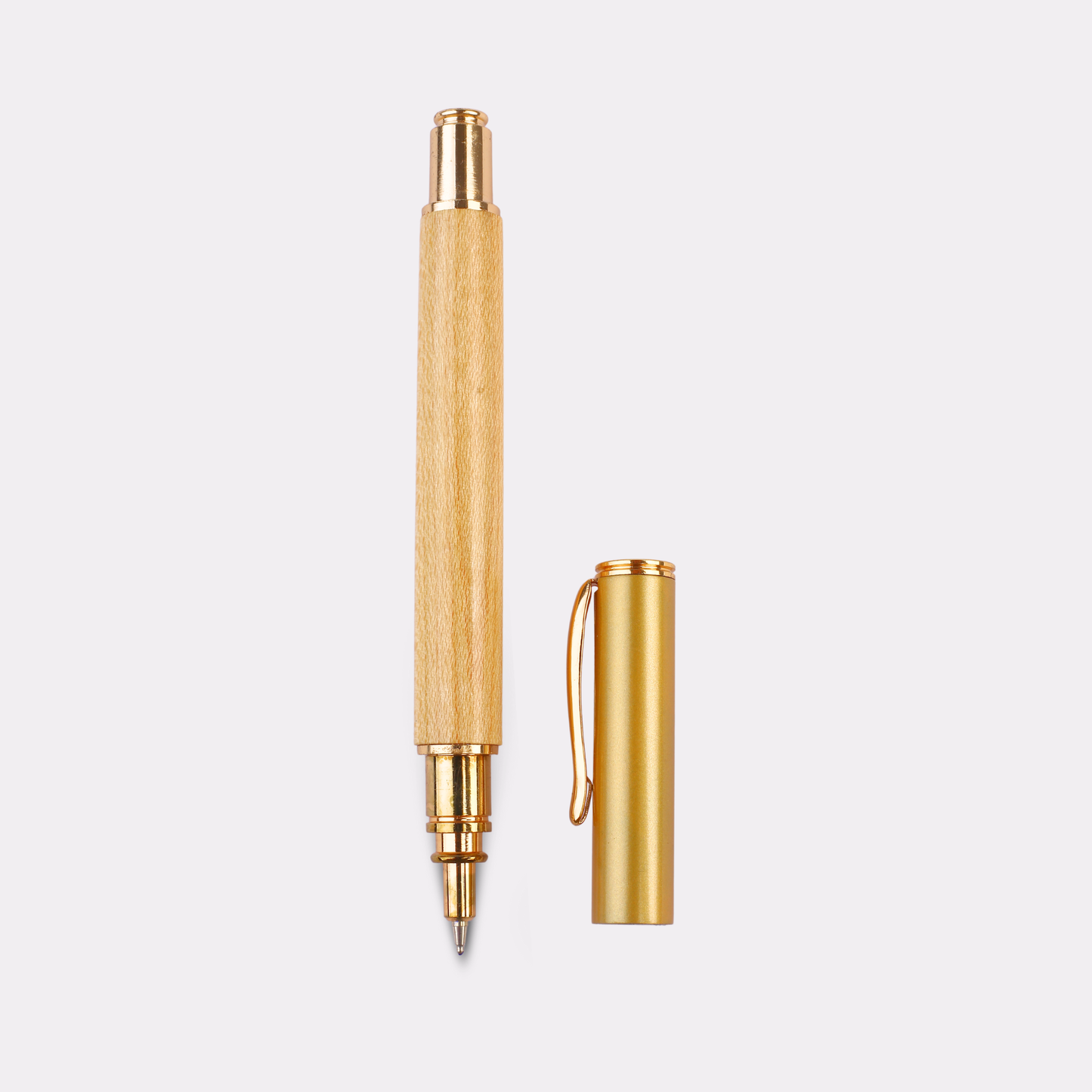 Engraved Wood & Gold Metal Pen – Personalized Gift for Writers & Executives