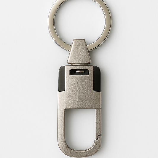 Engraved Keychain Gunmetal Carabiner Keychain – Heavy-Duty Metal Clip with Key Ring