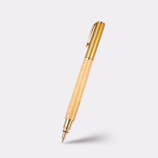 Engraved Wood & Gold Metal Pen – Personalized Gift for Writers & Executives