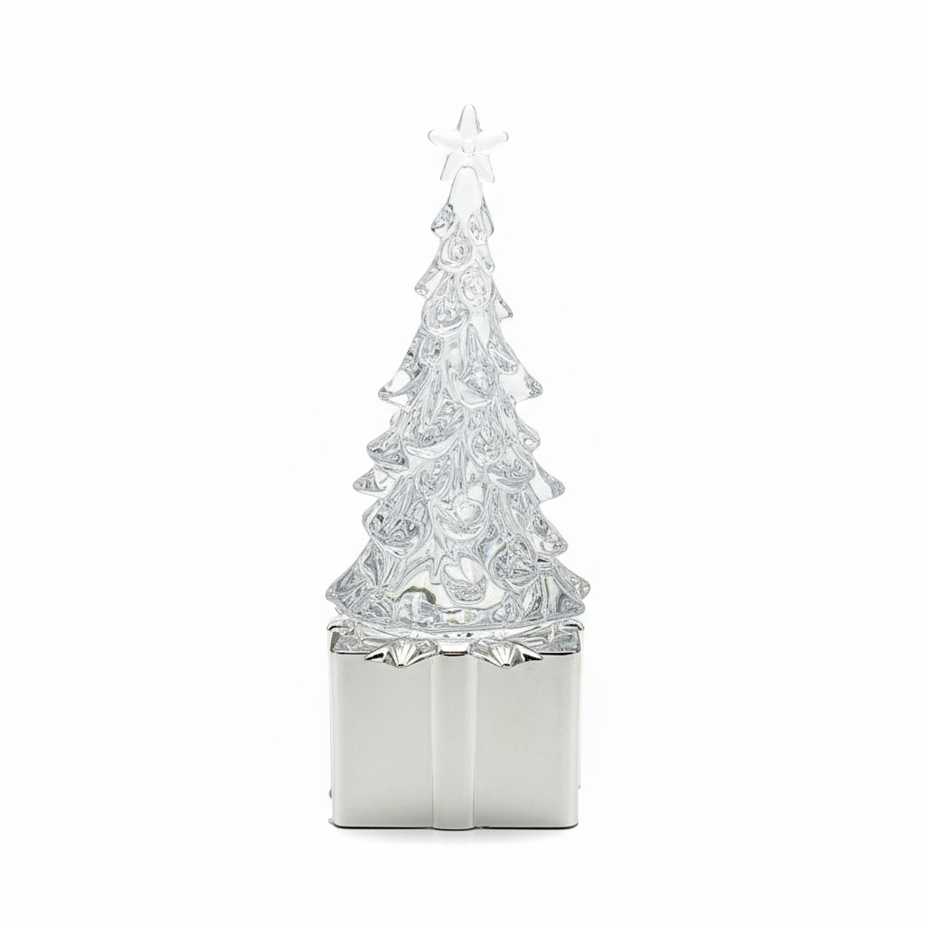 Christmas Gifts – Light-Up Crystal Christmas Tree Ornament (Silver Edition) | Small Christmas Decoration Under $5 | Affordable Holiday Gift Canada