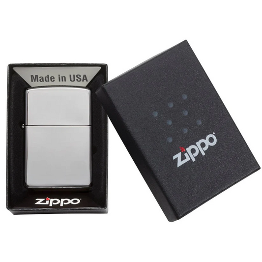Custom High Polish Chrome Zippo Lighter – Personalized Engraving | Elegant Reflective Finish