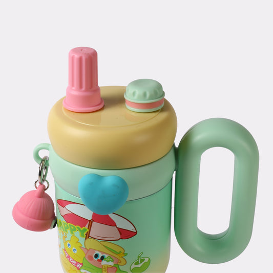 Personalized Kids Water Bottle with Straw – Custom Name Engraved BPA-Free Travel Cup with Handle