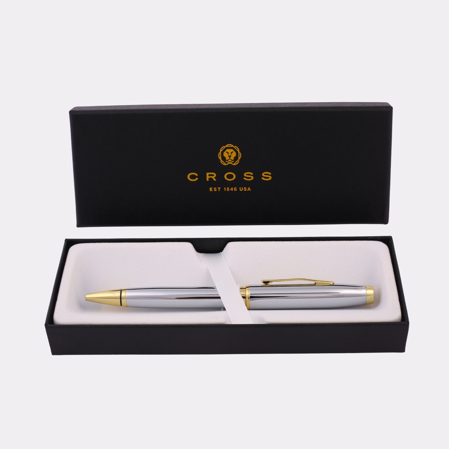 Engraved Cross Bailey Light Black Resin Ballpoint Pen – Personalized Luxury Pen with Gold Trim in Gift Box for Executive Gifts