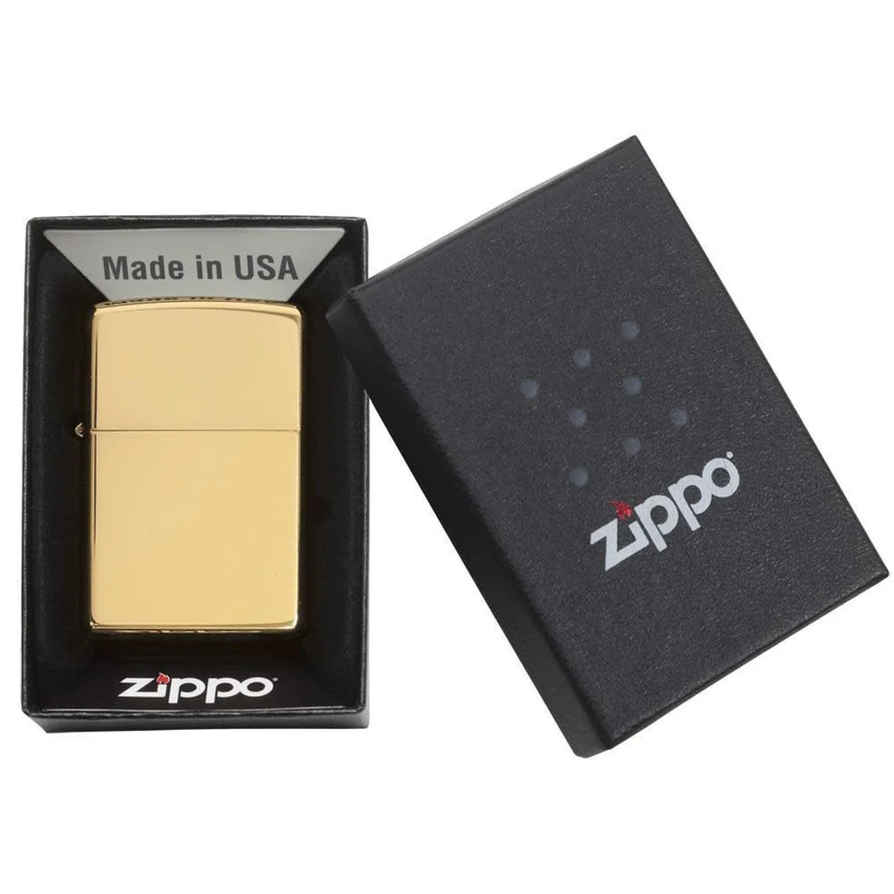 Custom High Polish Brass Zippo Lighter – Personalized Engraving with Name, Initials or Message | Gift-Ready