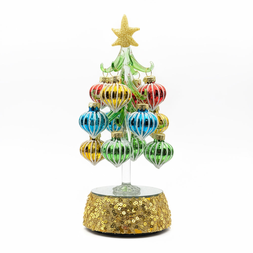 Christmas Gift Light-Up Glass Tree – Personalized Christmas Decoration, Unique Custom Gift Canada, Engraved Keepsake Under $30