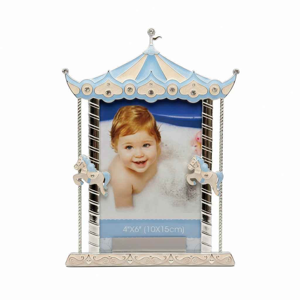 Engraved Baby Photo Frame – Personalized Blue Picture Frame for Boys | Baby Keepsake Gift Canada | Engraved Gifts Toronto & Mississauga