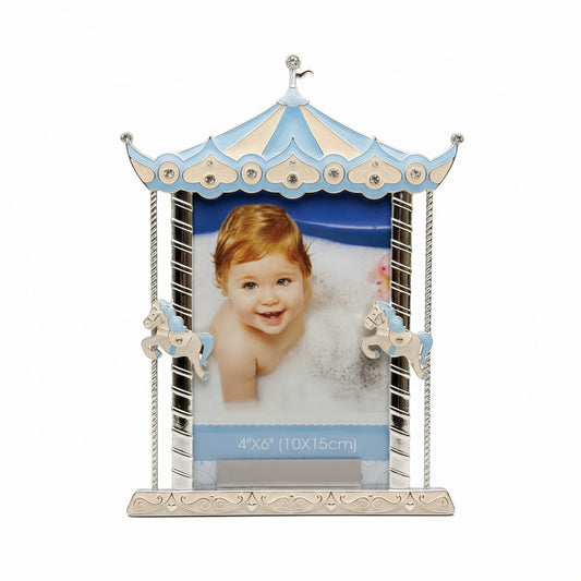 Engraved Baby Photo Frame – Personalized Blue Picture Frame for Boys | Baby Keepsake Gift Canada | Engraved Gifts Toronto & Mississauga