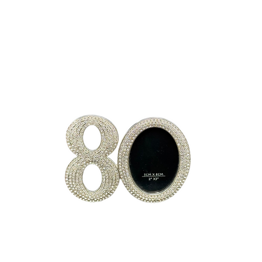 80th Birthday or Anniversary Photo Frame – Rhinestone Number 80 Keepsake Frame | Personalized Gifts & Engraved Keepsakes Canada