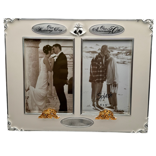 Personalized 50th Wedding Anniversary Photo Frame – Custom Engraved Golden Anniversary Gift | Canada & USA