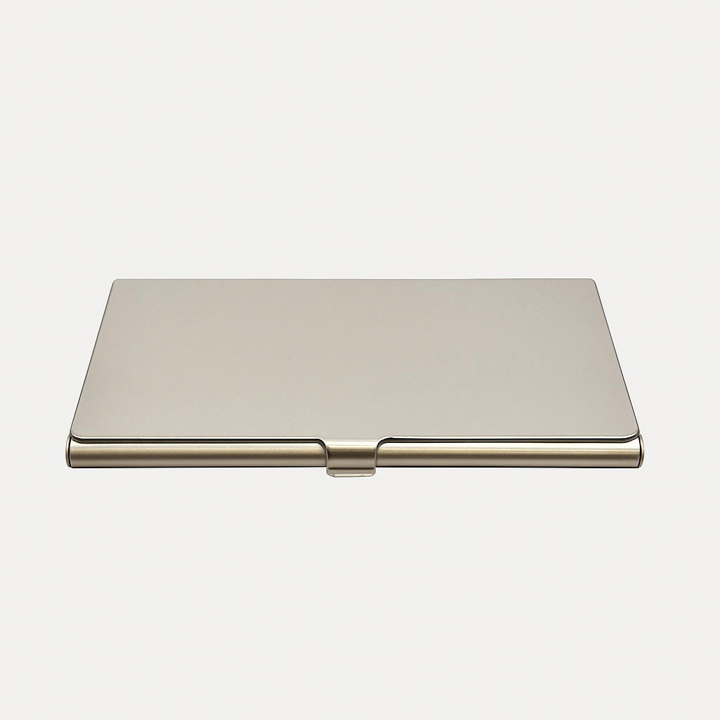 Engraved Card Holder Shiny Chrome Metal Card Holder