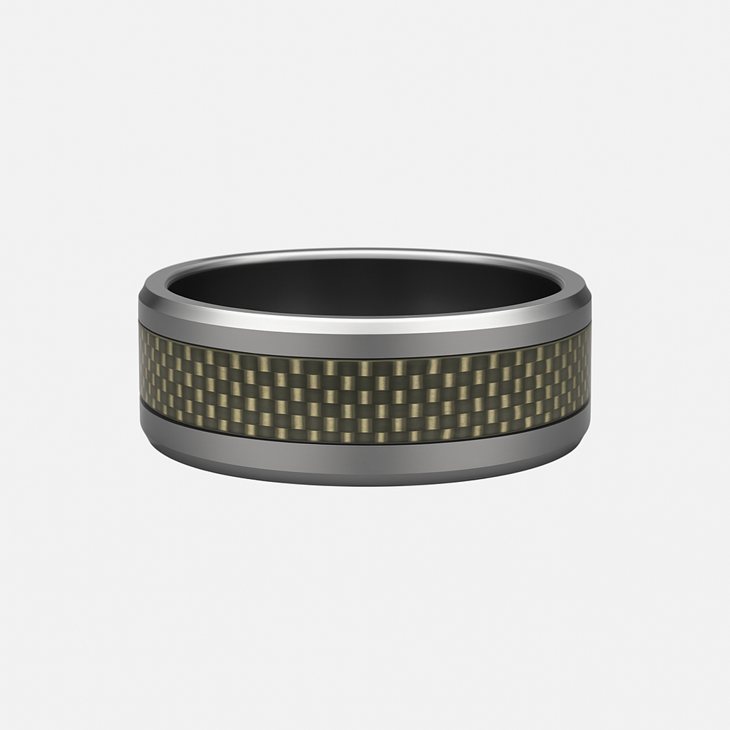 Men’s Tungsten Carbide Ring – Carbon Fiber Inlay