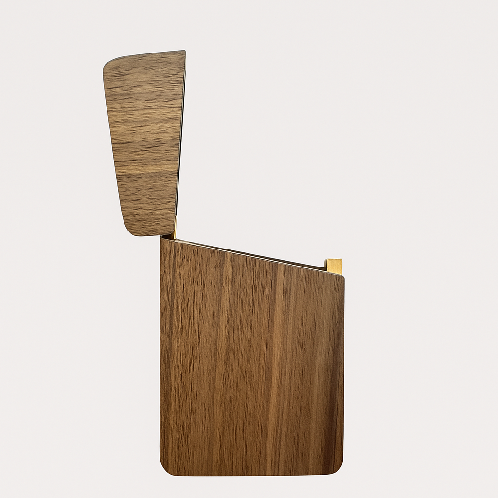 Engraved Wooden Card Holder Premium Walnut Finish