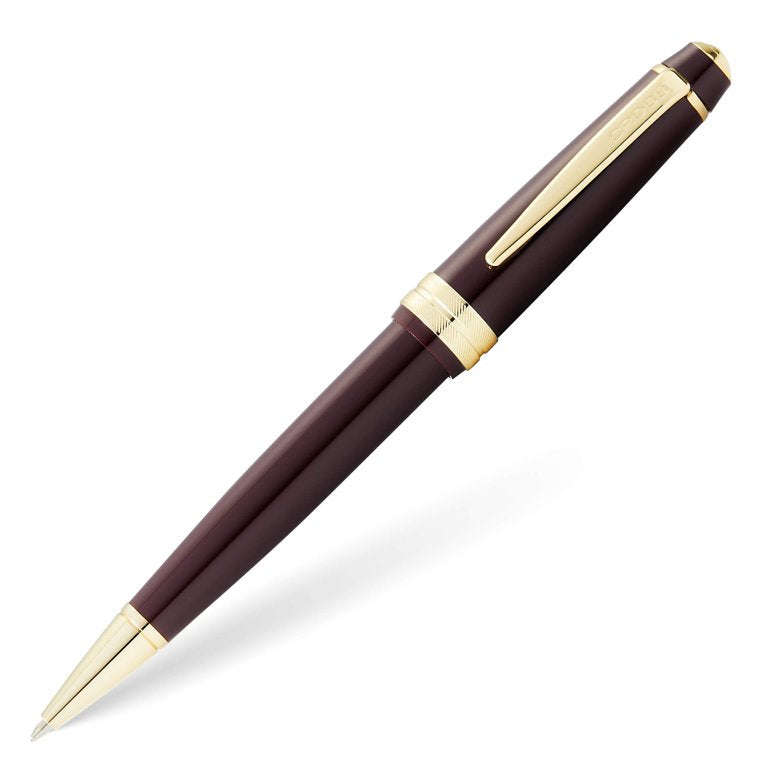 Personalized Cross Bailey Light Burgandy Ballpoint Pen – Gold Trim Engraved Gift Pen with Branded Box for Corporate & Graduation Gifting