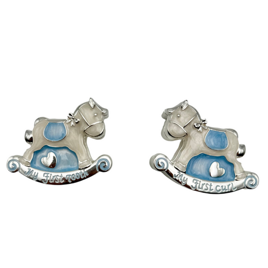 Baby Keepsake Box Set – My First Tooth & My First Curl Rocking Horse | Personalized Baby Gifts Canada