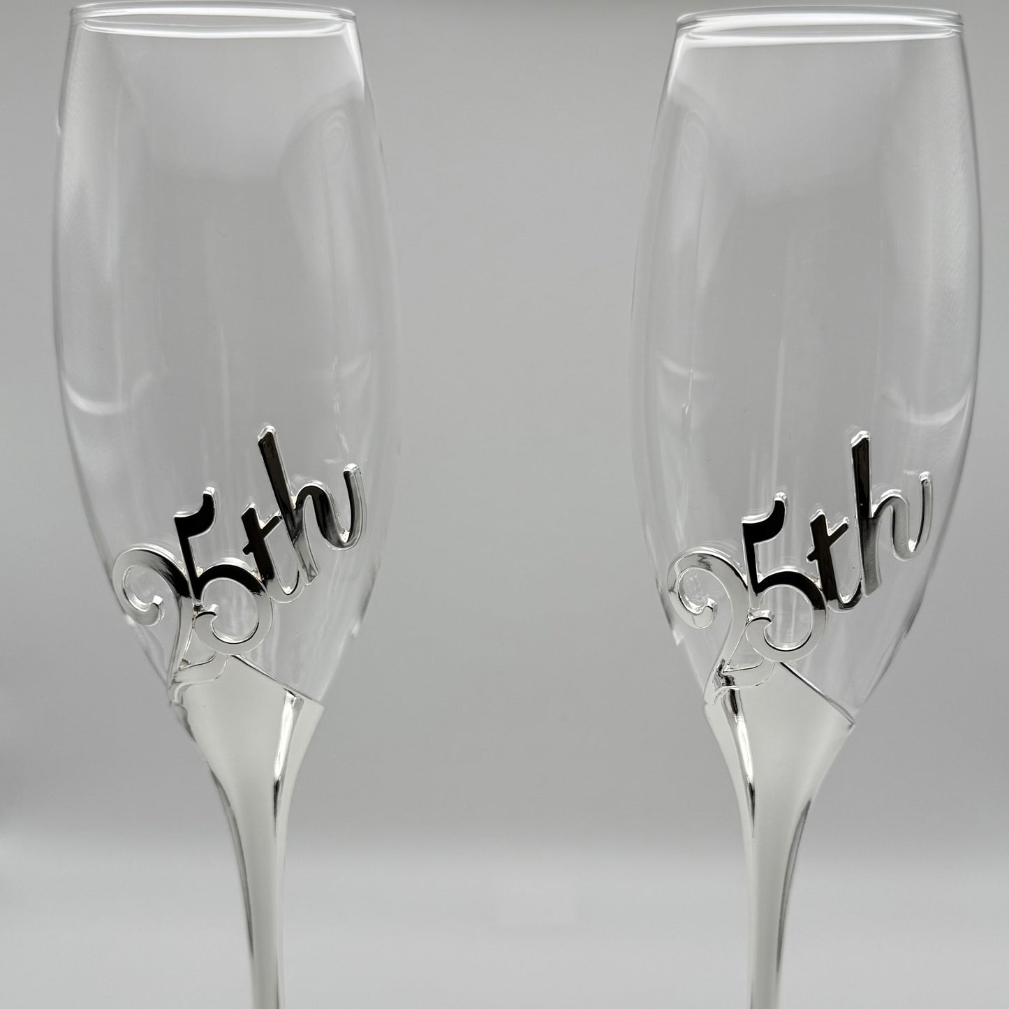 25th Anniversary Champagne Flutes Canada – Personalized Engraved Crystal Glasses Toronto, Mississauga, Vancouver, Montreal
