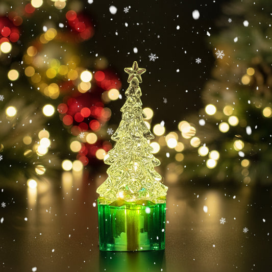 Christmas Gifts – Light-Up Crystal Christmas Tree Ornament (Green Edition) | Small Christmas Decoration Under $5 | Budget-Friendly Holiday Gift Canada
