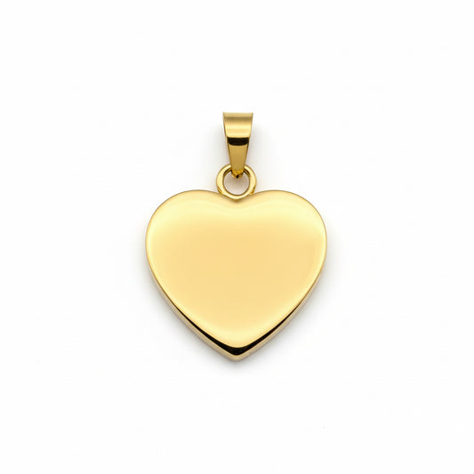 Personalized Gold Heart Pendant – Custom Engraved Stainless Steel
