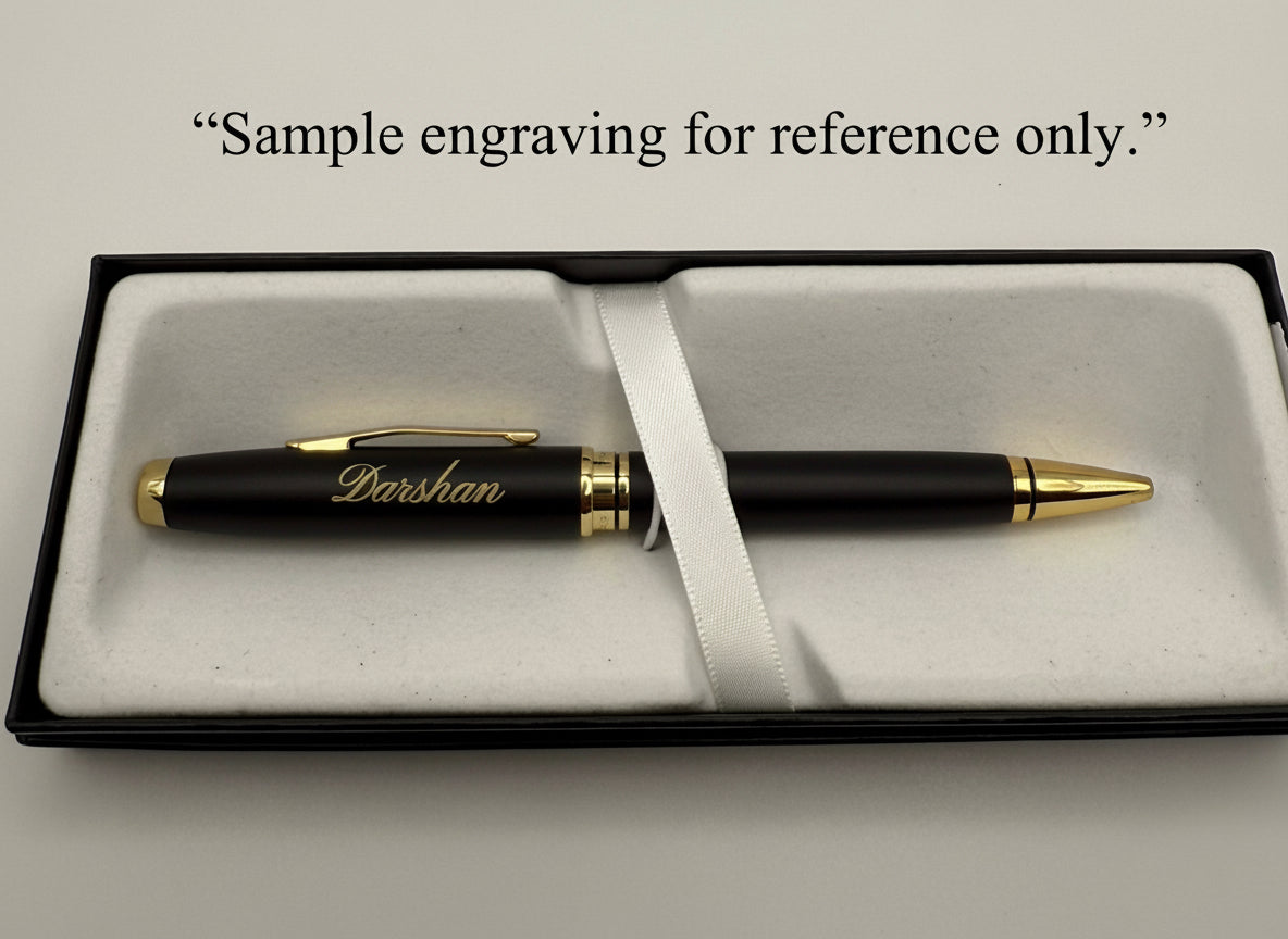 Cross Matte Black & Gold Ballpoint Pen – Engravable Luxury Writing Gift with Premium Box