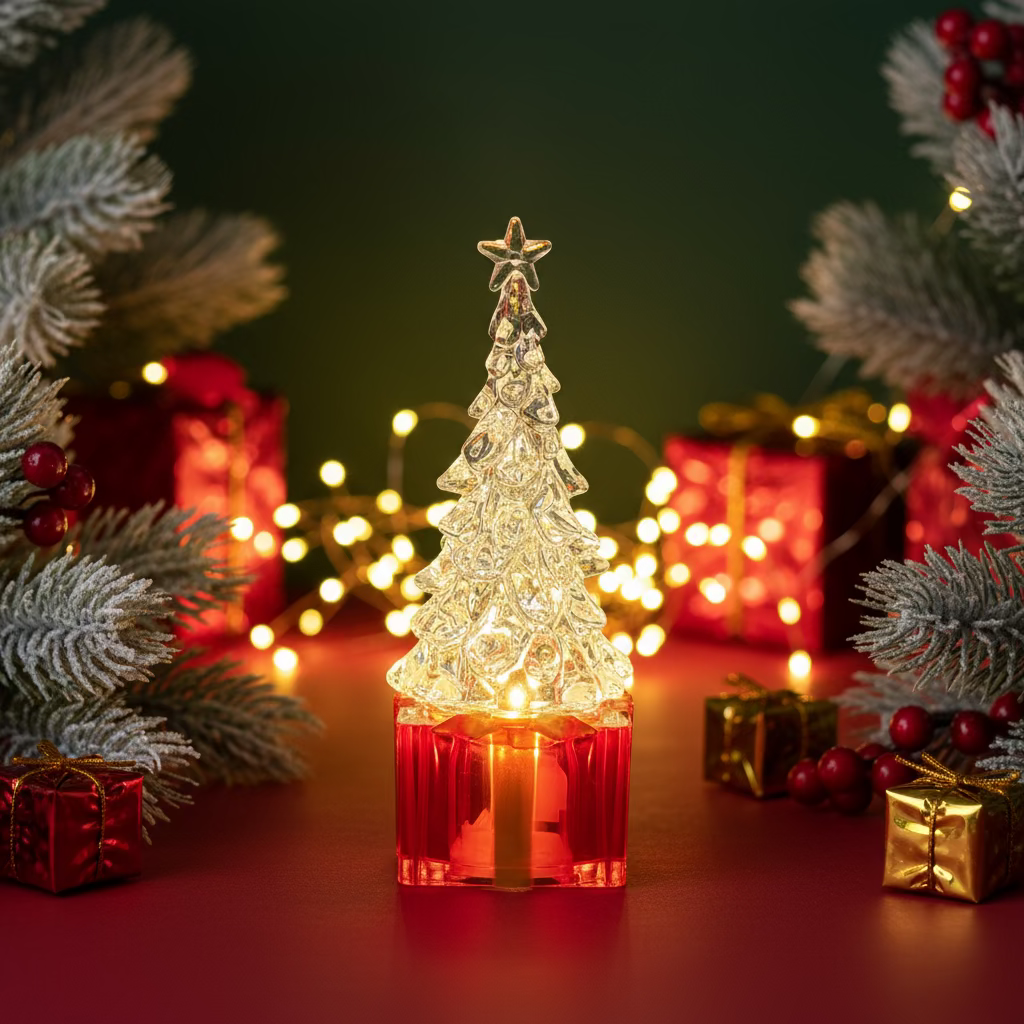 Christmas Gifts – Light-Up Crystal Christmas Tree Ornament | Small Christmas Decoration Under $5 | Budget-Friendly Holiday Gift Canada