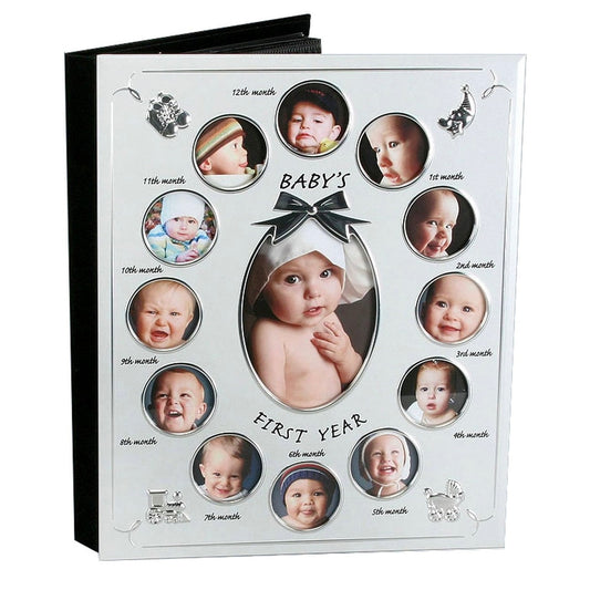 Engraved Baby’s First Year Photo Album Frame – Personalized Keepsake for 12 Month Baby Pictures in Canada