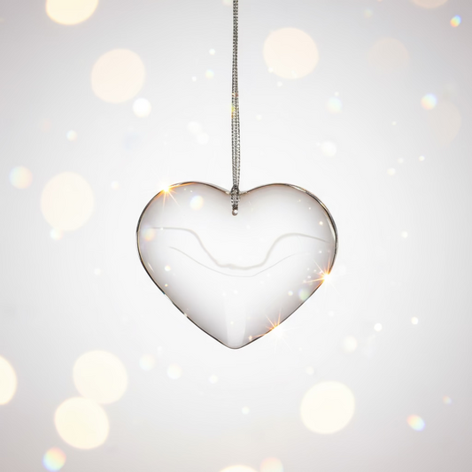 Personalized Heart Crystal Ornament | Custom Engraved Memorial Ornament | Christmas Gifts for Loved Ones | Engraving Near Me | Personalized Gift Canada | Custom Keepsake Decoration