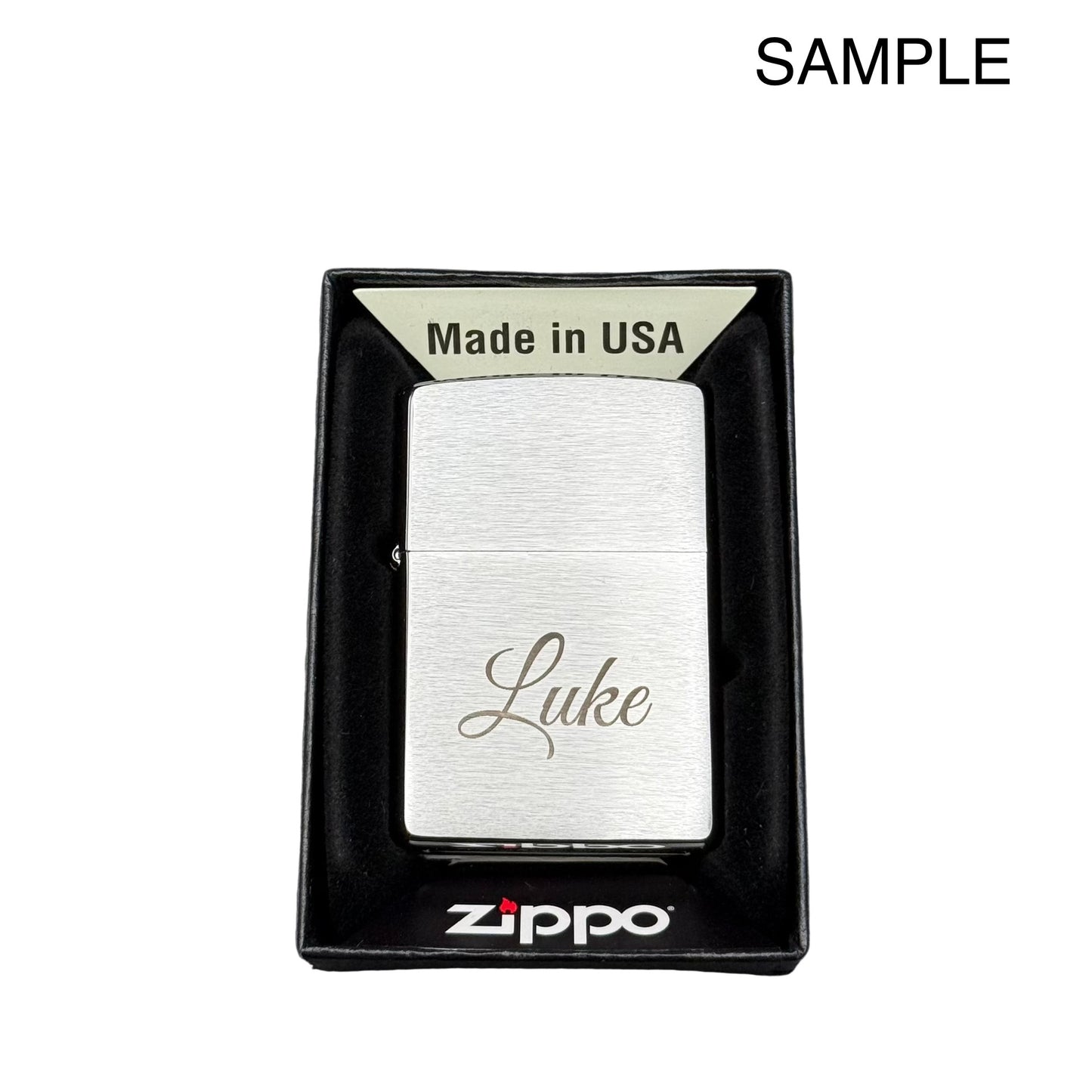 Custom Brushed Chrome Zippo Lighter – Personalized Engraving | Windproof Lighter
