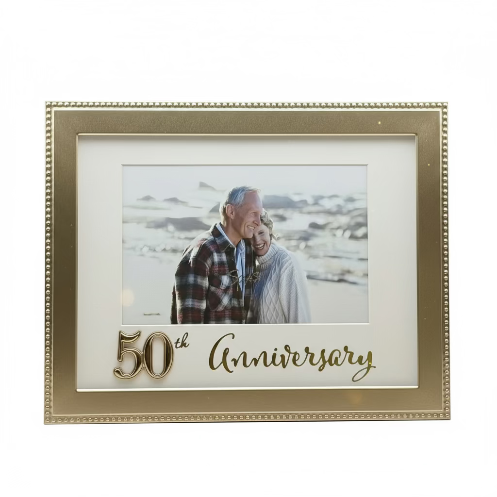 50th Anniversary Picture Frame – Personalized Photo Frame for Couple | Golden Wedding Gift Canada | Custom Engraved Anniversary Frame