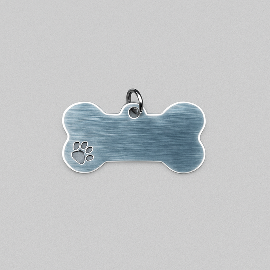 Personalized Dog ID Tag – Custom Engraved Bone Pet Tag with Paw Print (Canada)