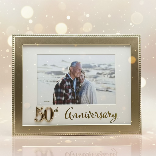 50th Anniversary Picture Frame – Personalized Photo Frame for Couple | Golden Wedding Gift Canada | Custom Engraved Anniversary Frame