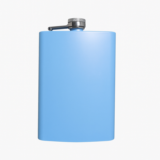 Engraved Blue Hip Flask – Custom Powder-Coated Flask Gift for Him or Her