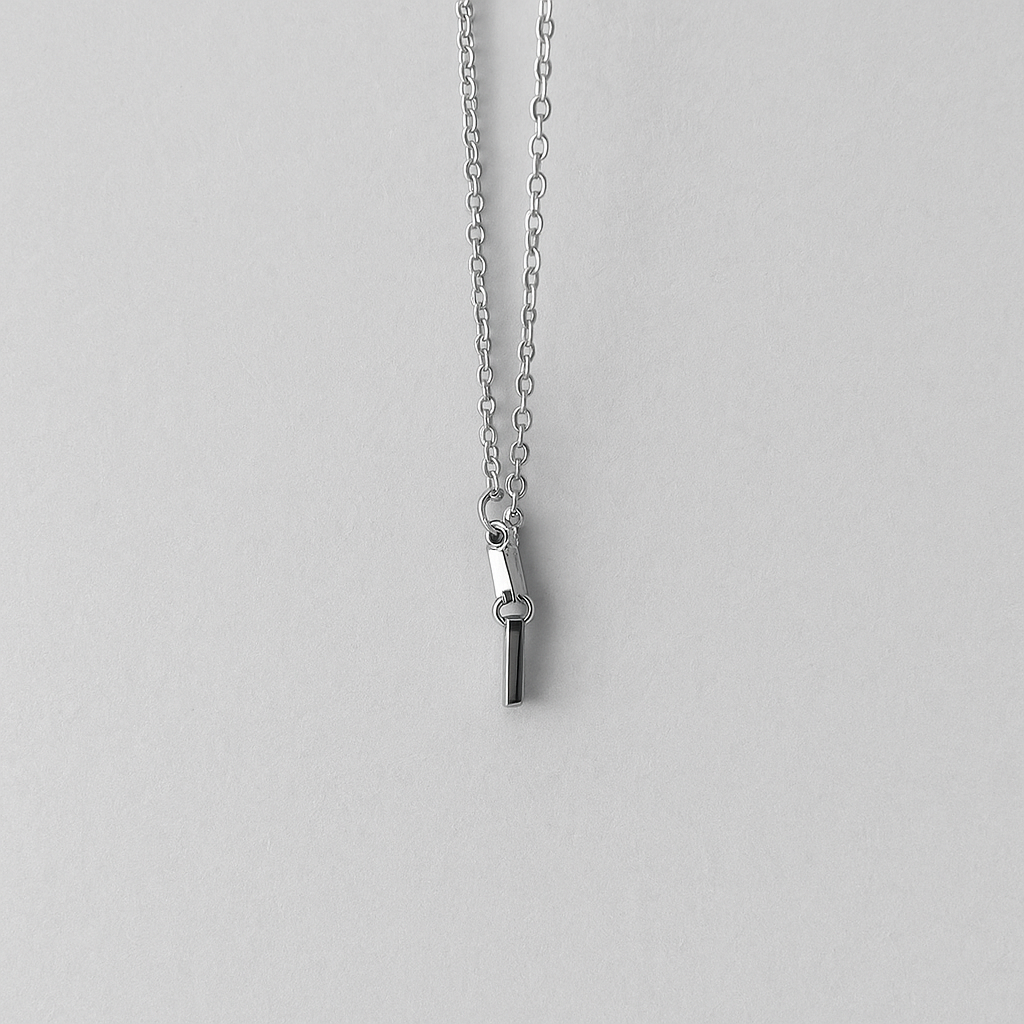 Custom Engravable Silver Bar Necklace – Minimalist Nameplate Jewelry