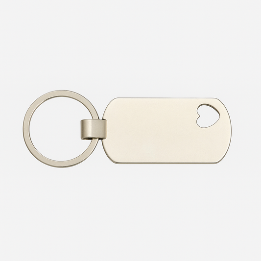 Engraved keychain Custom Heart Cutout Keychain – Engravable Stainless Steel Tag