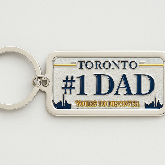 Toronto #1 Dad Keychain – Holographic Metal Souvenir Gift