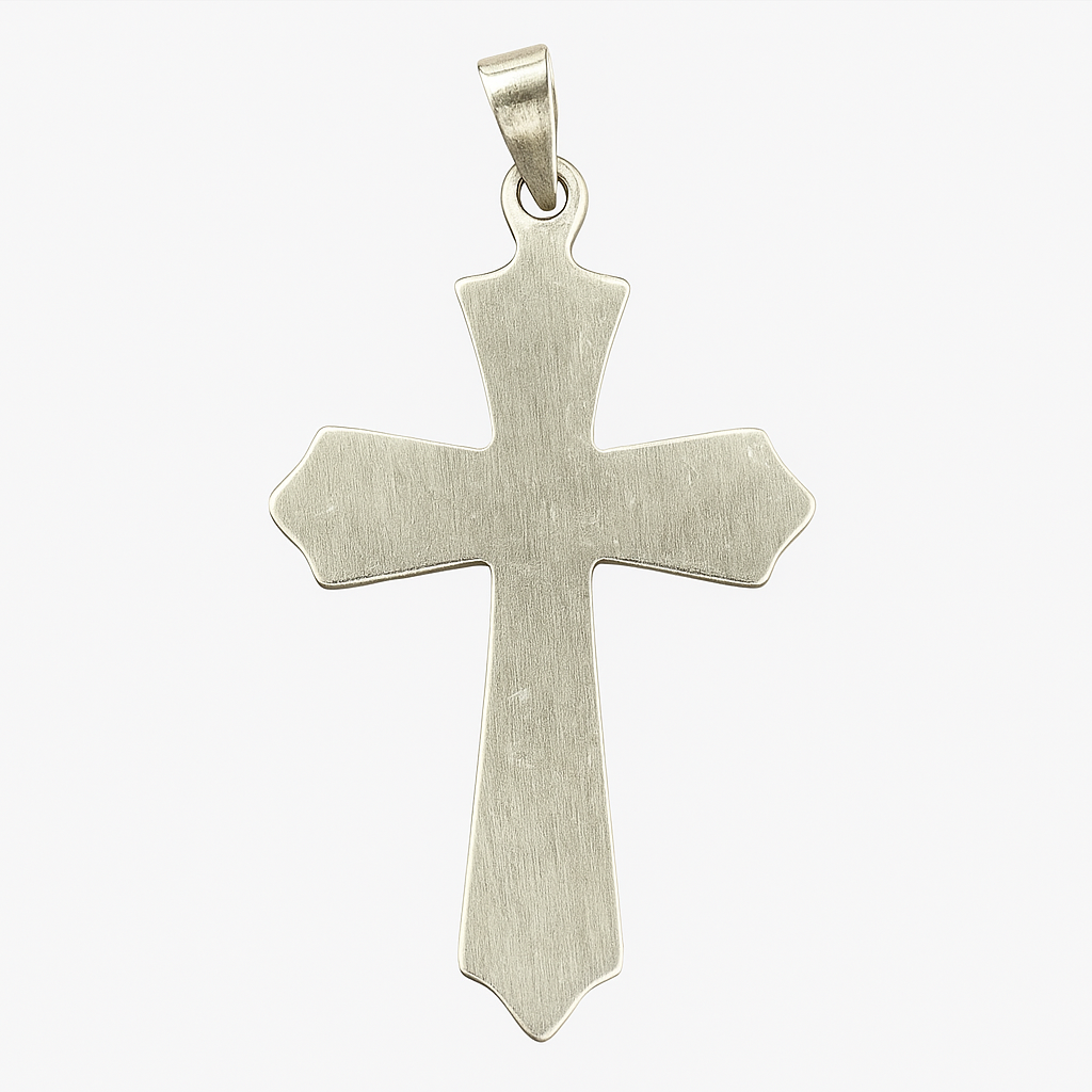 Engraved Cross Pendant – Custom Stainless Steel Christian Necklace Charm